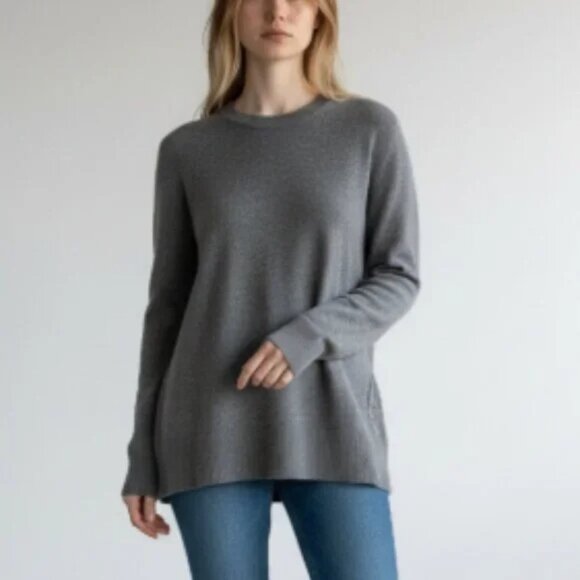 Vince Gray Cashmere Long Sleeve Crew Neck Sweater Women's Small - Picture 3 of 8